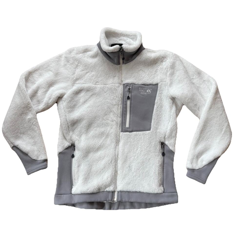 Mountain Hardwear Monkey Man Fleece Jacket Womens Large White Deep Pile Full Zip